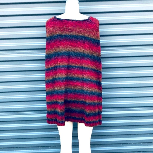 Max Studio Striped Acrylic Poncho One Size - Picture 3 of 3